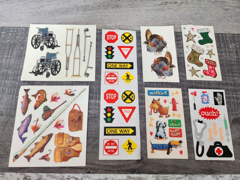 Scrapbooking Stickers Frances Meyer Doctor Dog Christmas Fishing RARE NEW #30